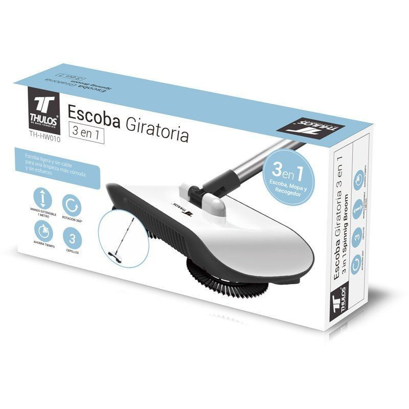 thulos Escoba Giratoria 3 en 1: Escoba mopa y recogedor. Sin cable. THULOS TH-HW010 Tienda