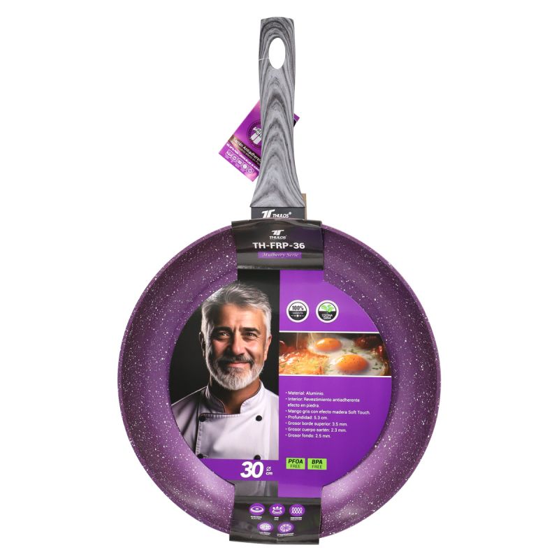 thulos Sartén con revestimiento antiadherente varios tamaños Ø20 Ø22 Ø24 Ø26 Ø28 Ø30 CM Rebajas top