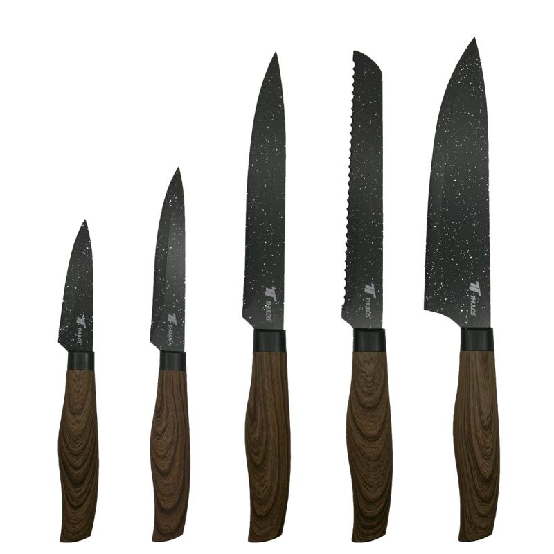 thulos Set de 5 cuchillos con hoja de acero inoxidable antiadherente. THULOS TH-KA045