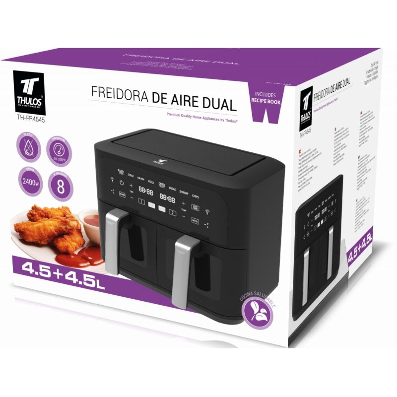 thulos Freidora de aire dual capacidad: 4.5+4.5L. THULOS TH-FR4545 Precio de fábrica