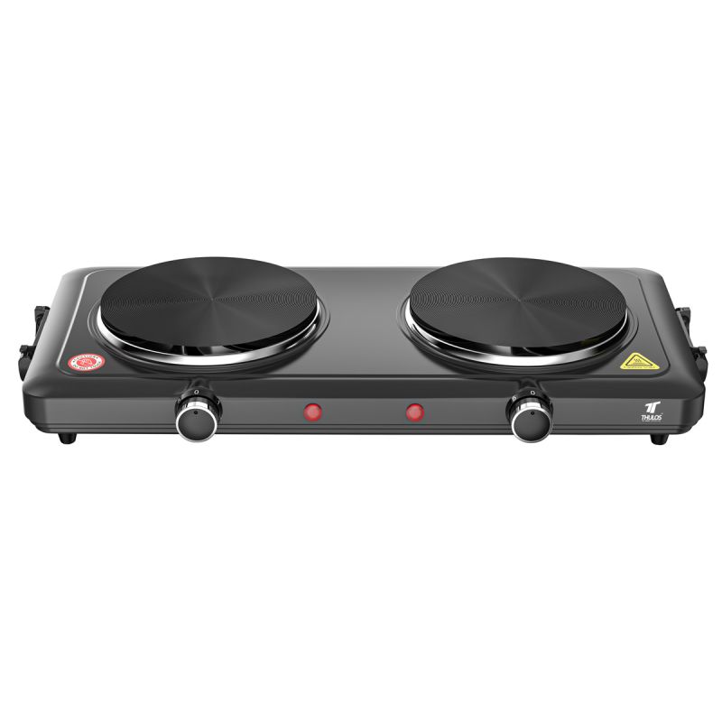 thulos Cocina eléctrica portátil 2 quemadores (1000W+1000W). THULOS TH-CE1582