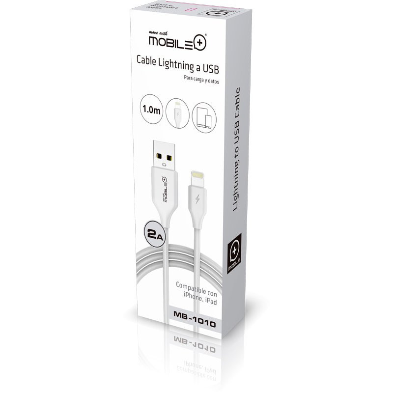 thulos Cable de datos y carga Lightning/USB compatible con iPhone 1 metro longitud. MOBILE+ MB-1010 Rebajas de fin de temporada