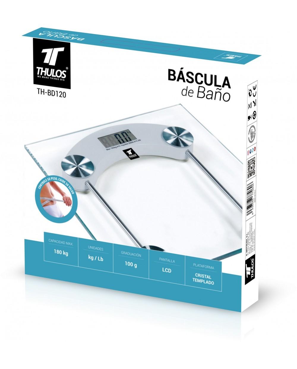 thulos Báscula Digital de Baño. Pantalla LCD. Capacidad max.: 180 Kg. THULOS TH-BD120 Rebajas