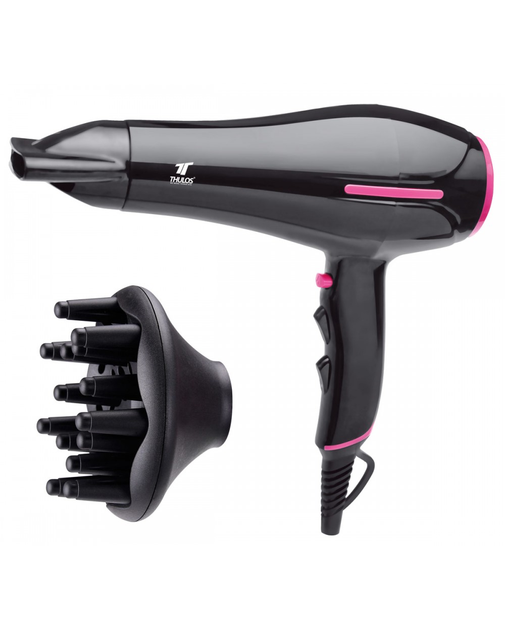 thulos Secador de pelo 2 velocidades 3 temperaturas 2000W con difusor y concetrador. THULOS TH-HD810