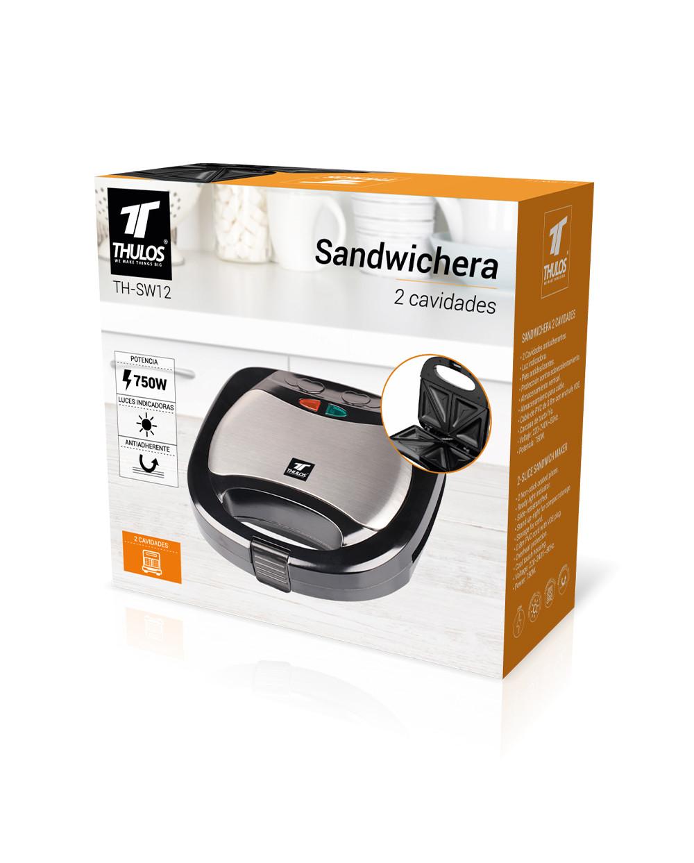 thulos Sandwichera 2 cavidades 750W. THULOS TH-SW12 Descuentos del mes