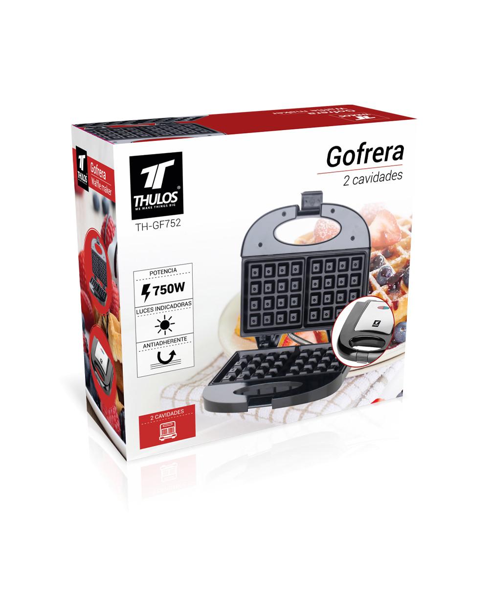 thulos Gofrera 2 Cavidades Antiadherente 750W. THULOS TH-GF752 Oferta exclusiva