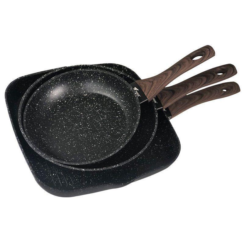 thulos Juego de 2 sartenes Ø20-Ø24 + Grill 28 cm revestimiento piedra THULOS TH-FPS32 LISBON