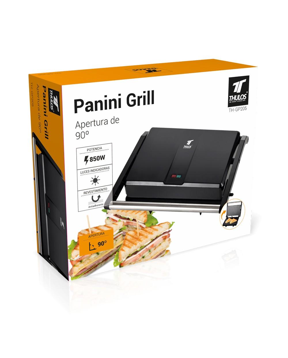 thulos Panini Grill 850W apertura 90º. THULOS TH-GP205 Oferta especial de fábrica
