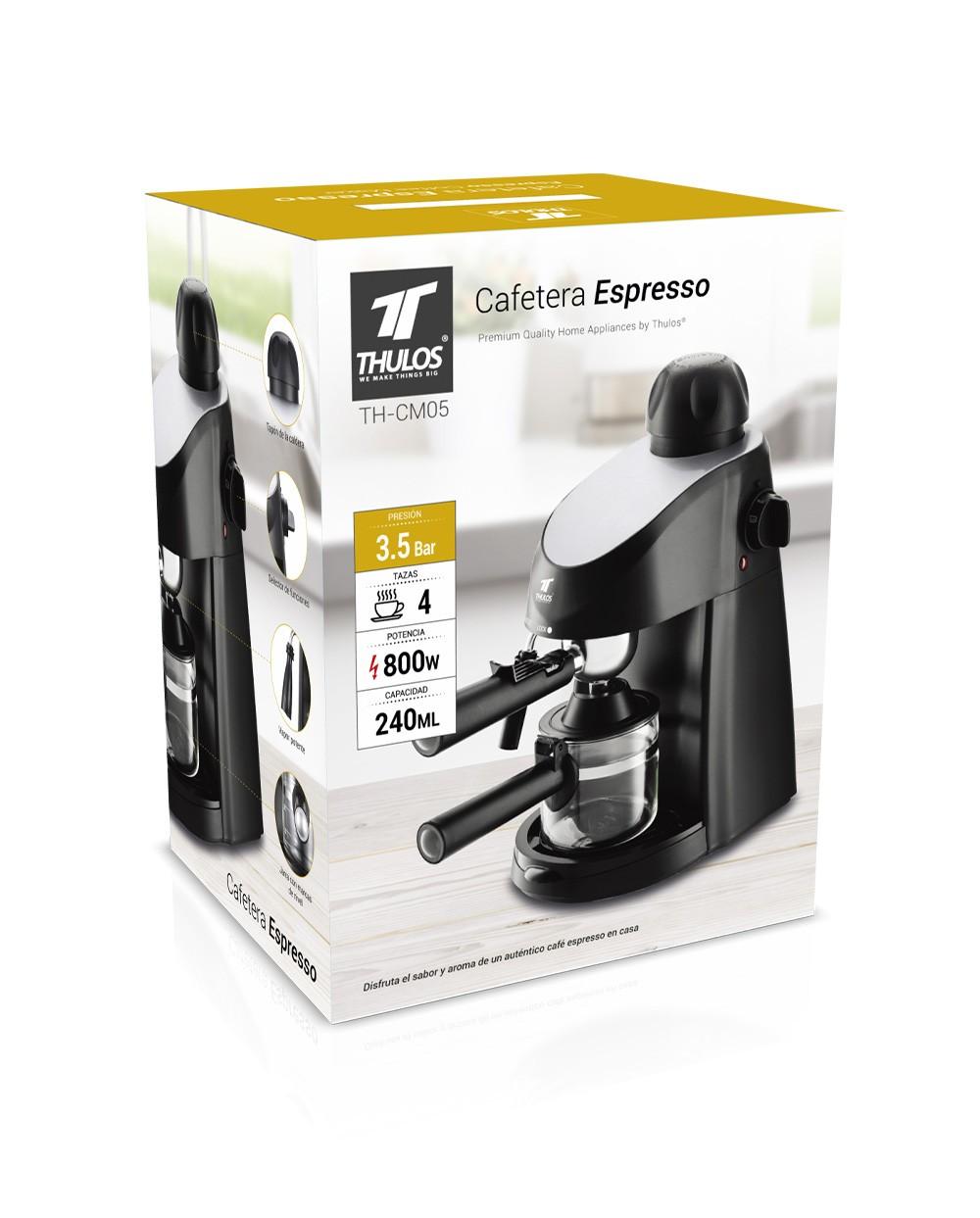 thulos Cafetera Espresso 240ml 4 tazas jarra cristal ERP. THULOS TH-CM05 Solo queda un día