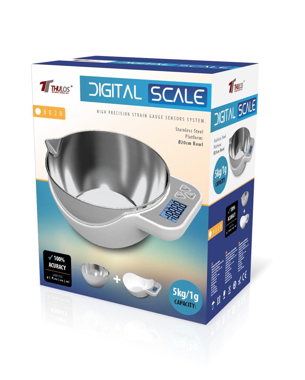 thulos Balanza de cocina digital 5KG de capacidad. THULOS TH-DS8020 Envío internacional gratuito