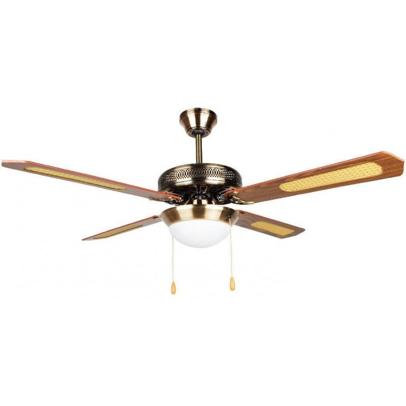 thulos Ventilador para techo Ø52" 4 aspas y lámpara de cristal. THULOS TH-FN450C