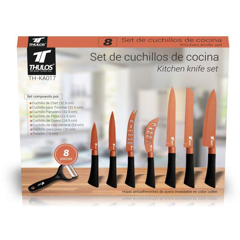 thulos Set de 8 cuchillos de cocina en color cobre. THULOS TH-KA017 Los más vendidos