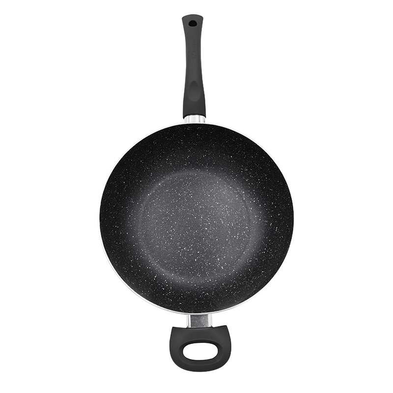 thulos Sartén WOK con revestimiento de piedra tricapa antiadherente de alta calidad varios tamaños. THULOS TH-WOK Rebajas top