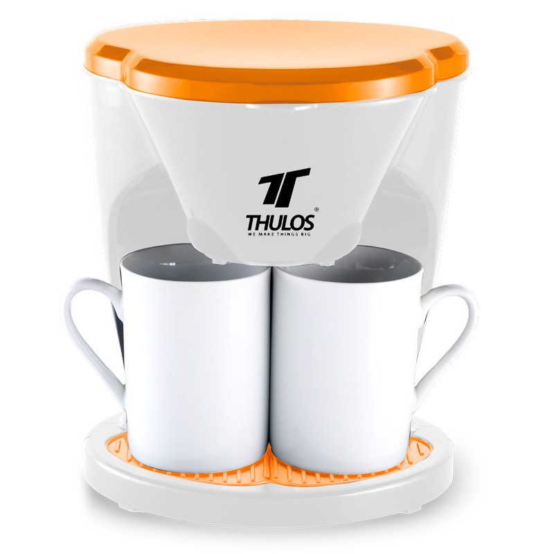 thulos Cafetera eléctrica con dos tazas 450W. THULOS TH-CM03