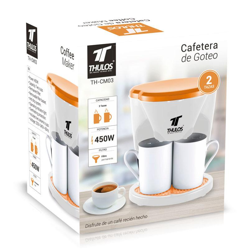 thulos Cafetera eléctrica con dos tazas 450W. THULOS TH-CM03 Últimos 2 días