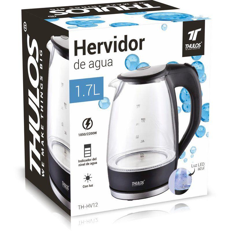 thulos Hervidor de agua 1.7 l. de capacidad con luz LED azul. THULOS TH-HV12 Tienda