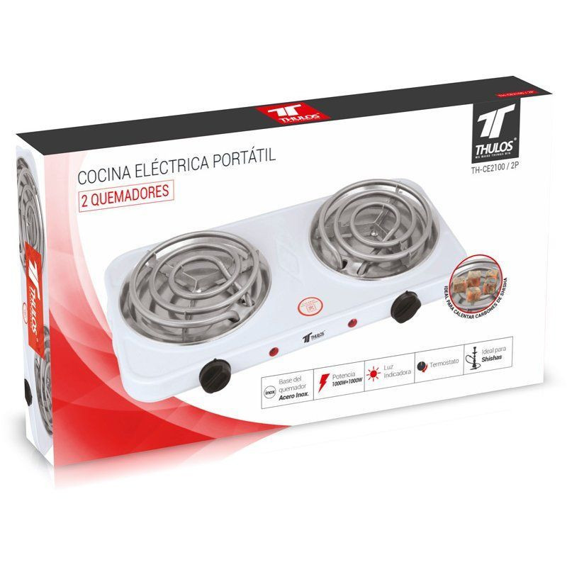 thulos Cocina eléctrica 2 quemadores especial carbones de shishas. THULOS TH-CE2100/2P Tienda de fábrica