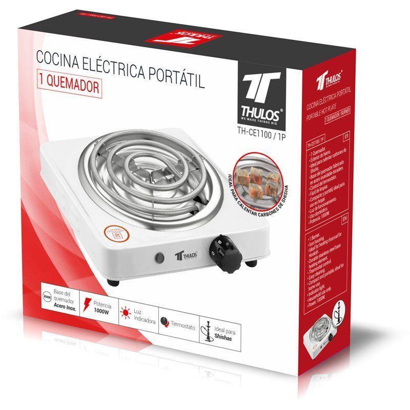 thulos Cocina eléctrica portátil 1 quemador especial para carbones de Shisha. THULOS TH-CE1100/1P Limitado a 3 días