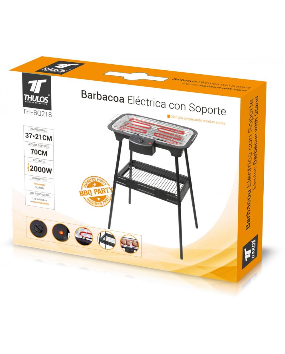 thulos Barbacoa eléctrica con soporte termostato regulable 2000W. THULOS TH-BQ218 En oferta