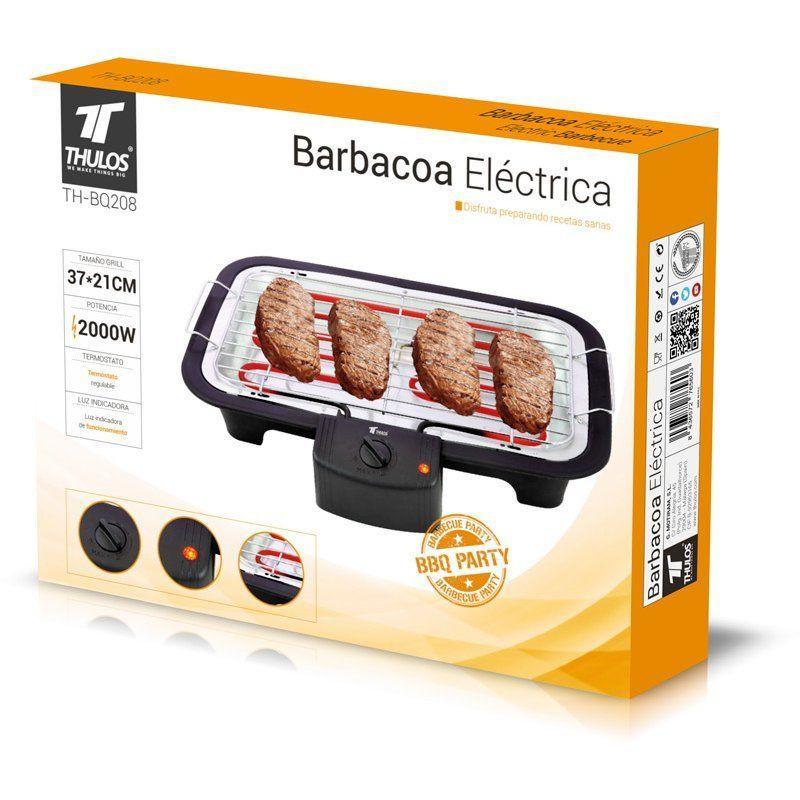 thulos Barbacoa eléctrica de mesa termostato regulable 2000W. THULOS TH-BQ208 Libre de impuestos