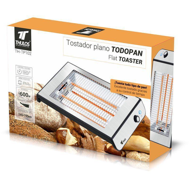 thulos Tostador plano de acero inoxidable TODOPAN 600W Thulos TH-TP102 Oferta exclusiva