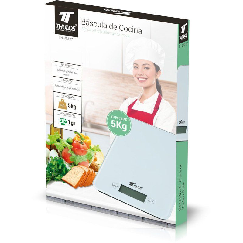 thulos Balanza de cocina digital 5Kg de capacidad. THULOS TH-DS107 Última moda