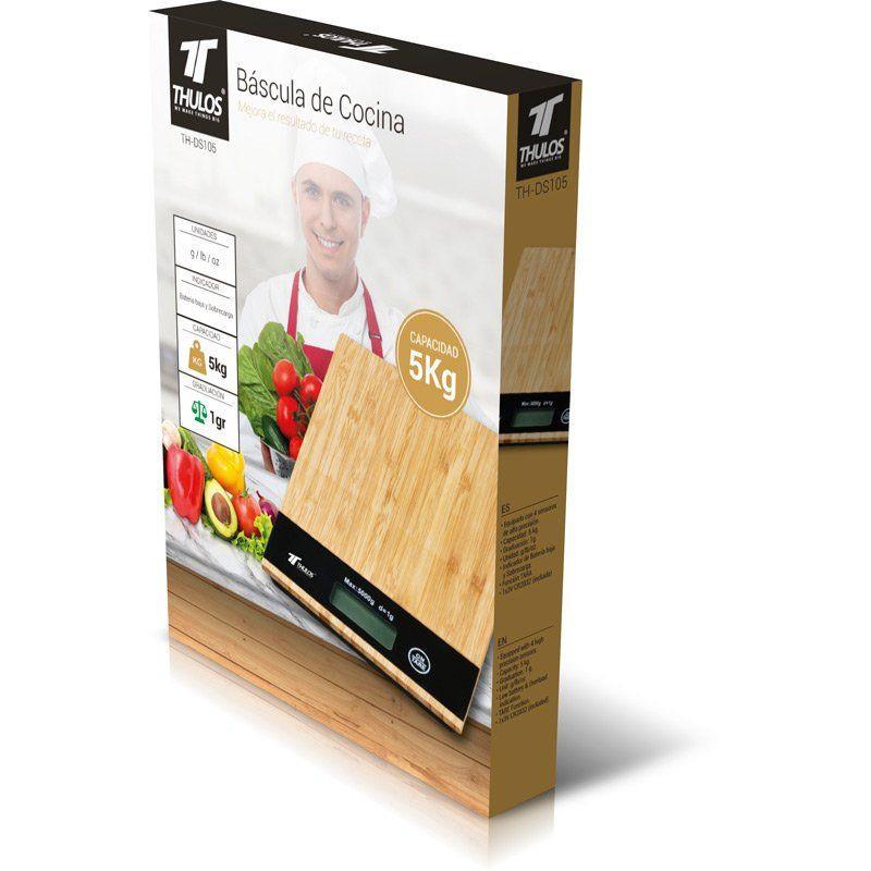 thulos Balanza de cocina digital superficie de madera 5Kg de capacidad. THULOS TH-DS105 Ofertas de temporada