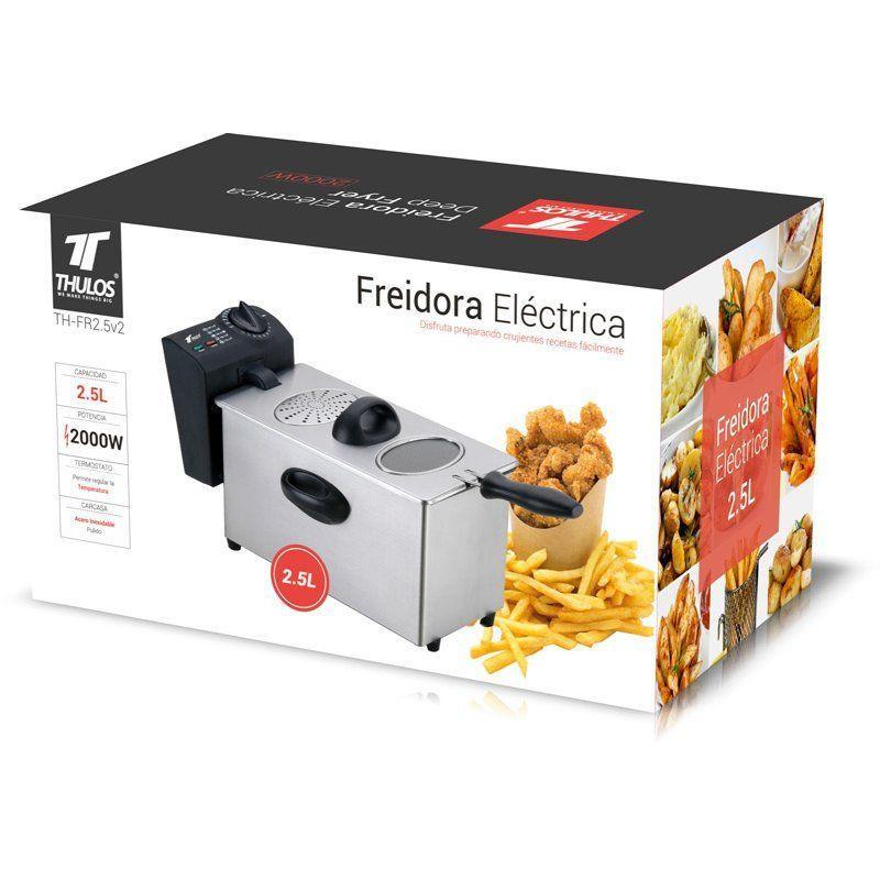 thulos Freidora eléctrica 2.5L doble termostato 2000W. Thulos TH-FR2.5v2 Ofertas especiales