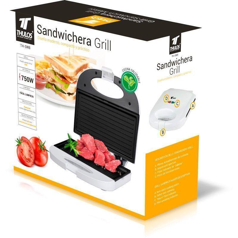 thulos Sandwichera Grill 750W. Protección contra sobrecalentamiento. Thulos TH-SW8 Precio ultrabajo