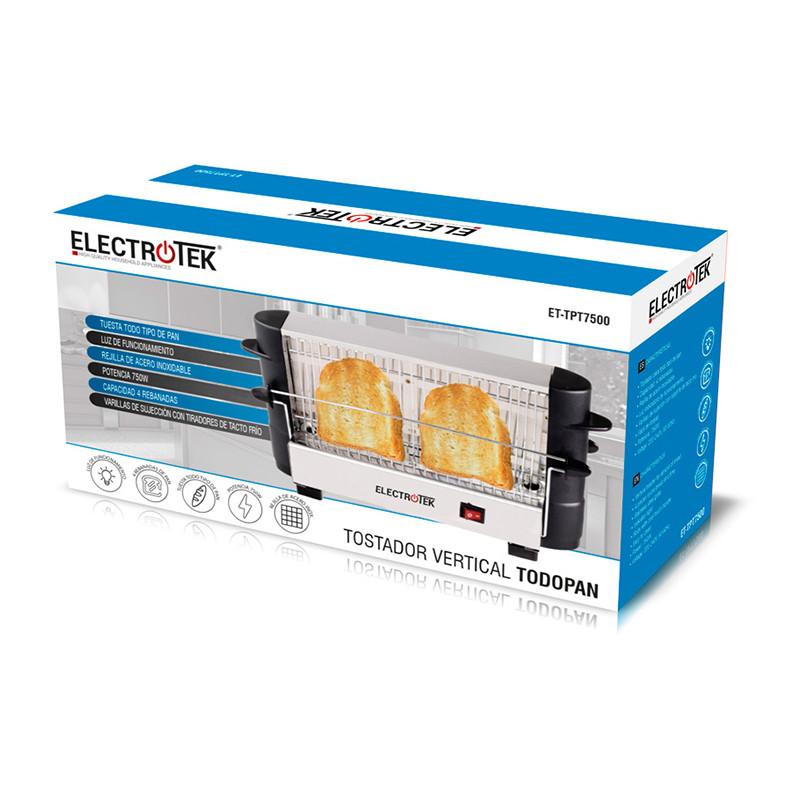 thulos Tostador eléctrico para todo tipo de pan capacidad 4 rebanadas. ELECTROTEK ET-TPT7500 Los más vendidos