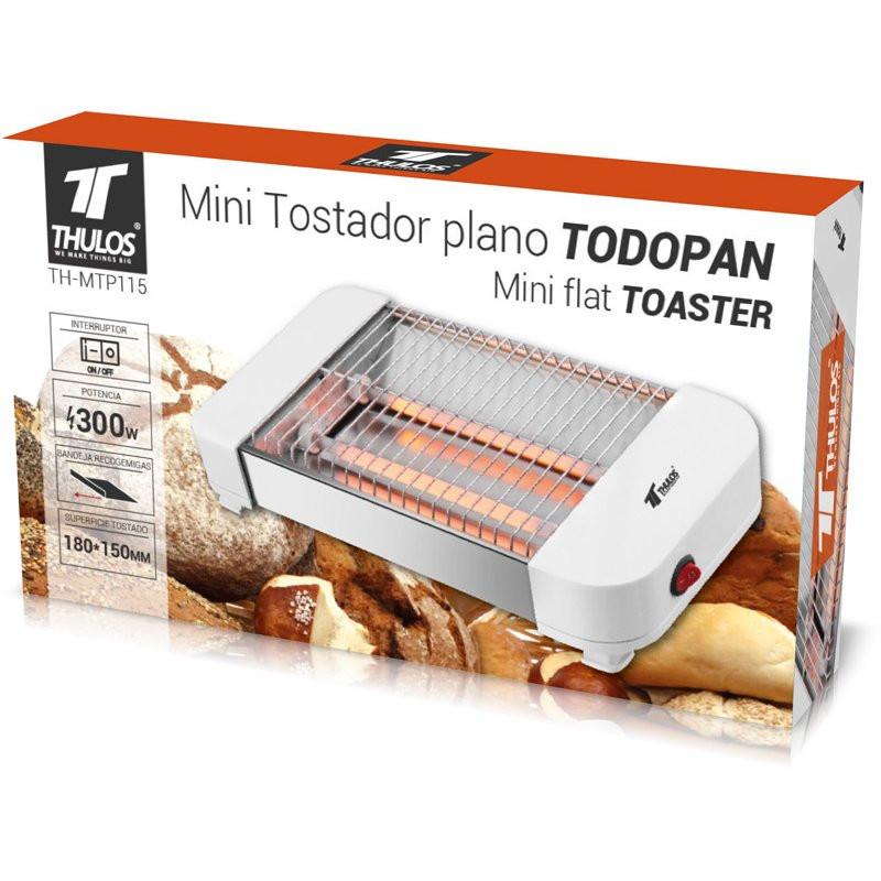 thulos Mini tostador plano TODOPAN. Potencia: 300W. THULOS TH-MTP115 Superdescuento