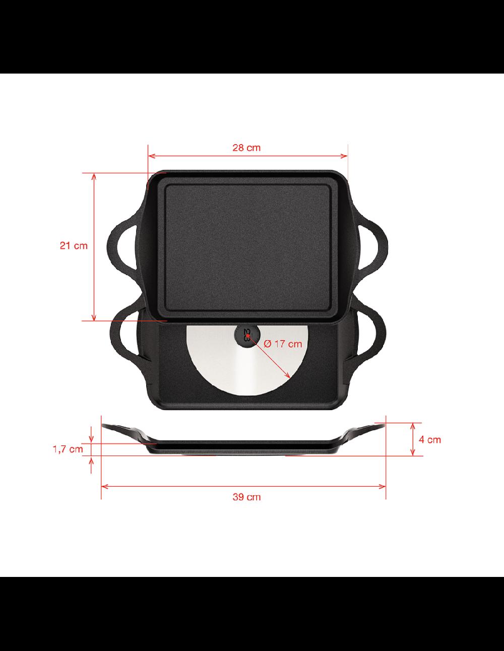 valira PLANCHA ORIGEN GAS-VITRO 28x21 cm Descuento por venta flash