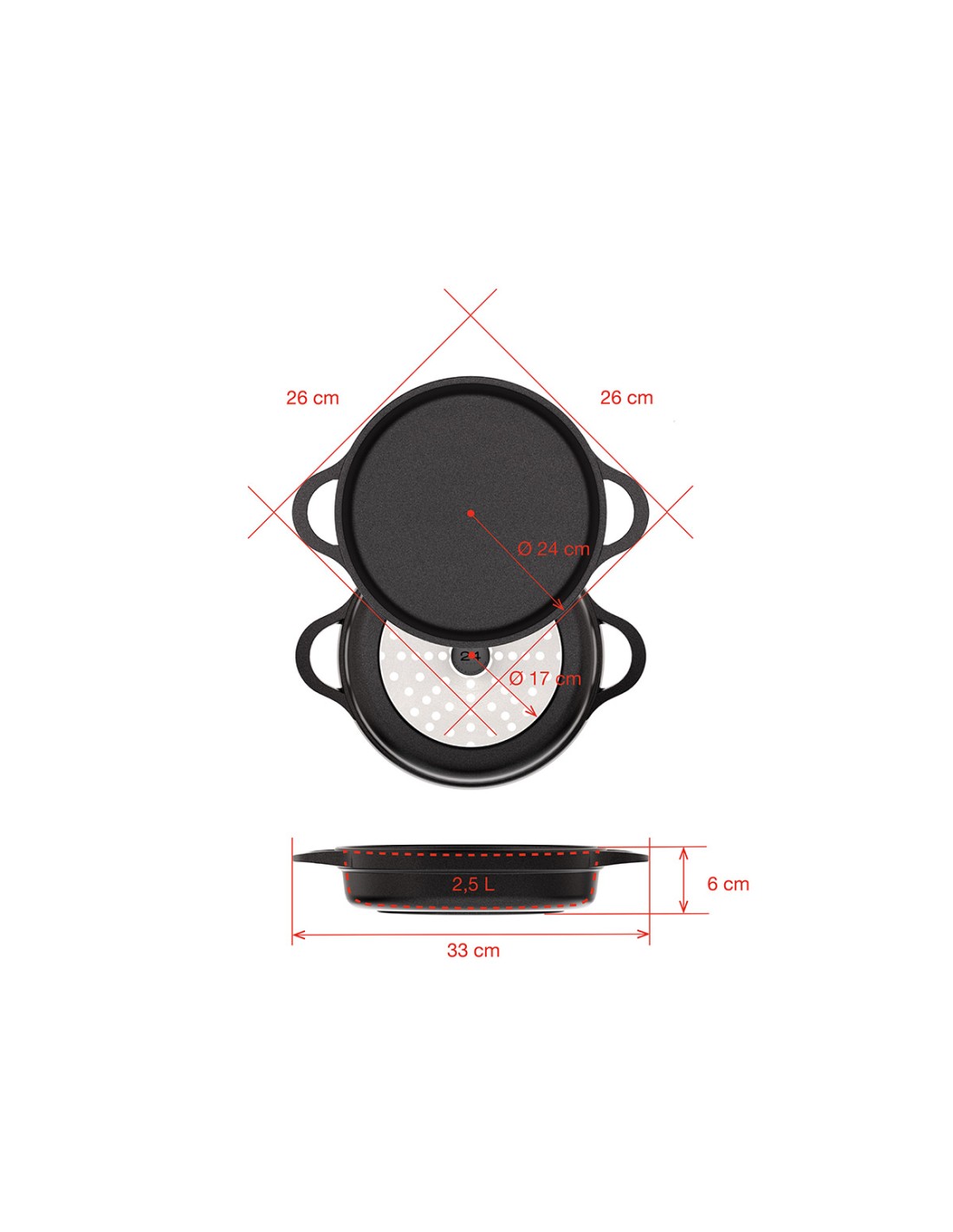 valira CAZUELA BAJA INDUCCIÓN 24cm Tienda