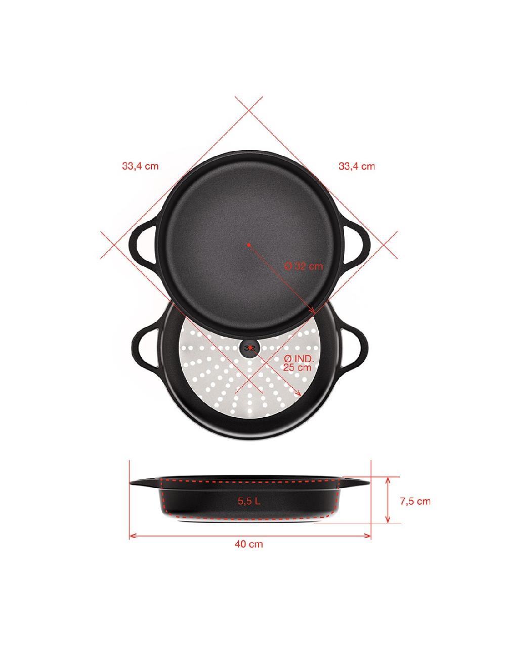 valira CAZUELA BAJA INDUCCIÓN 32cm Tienda