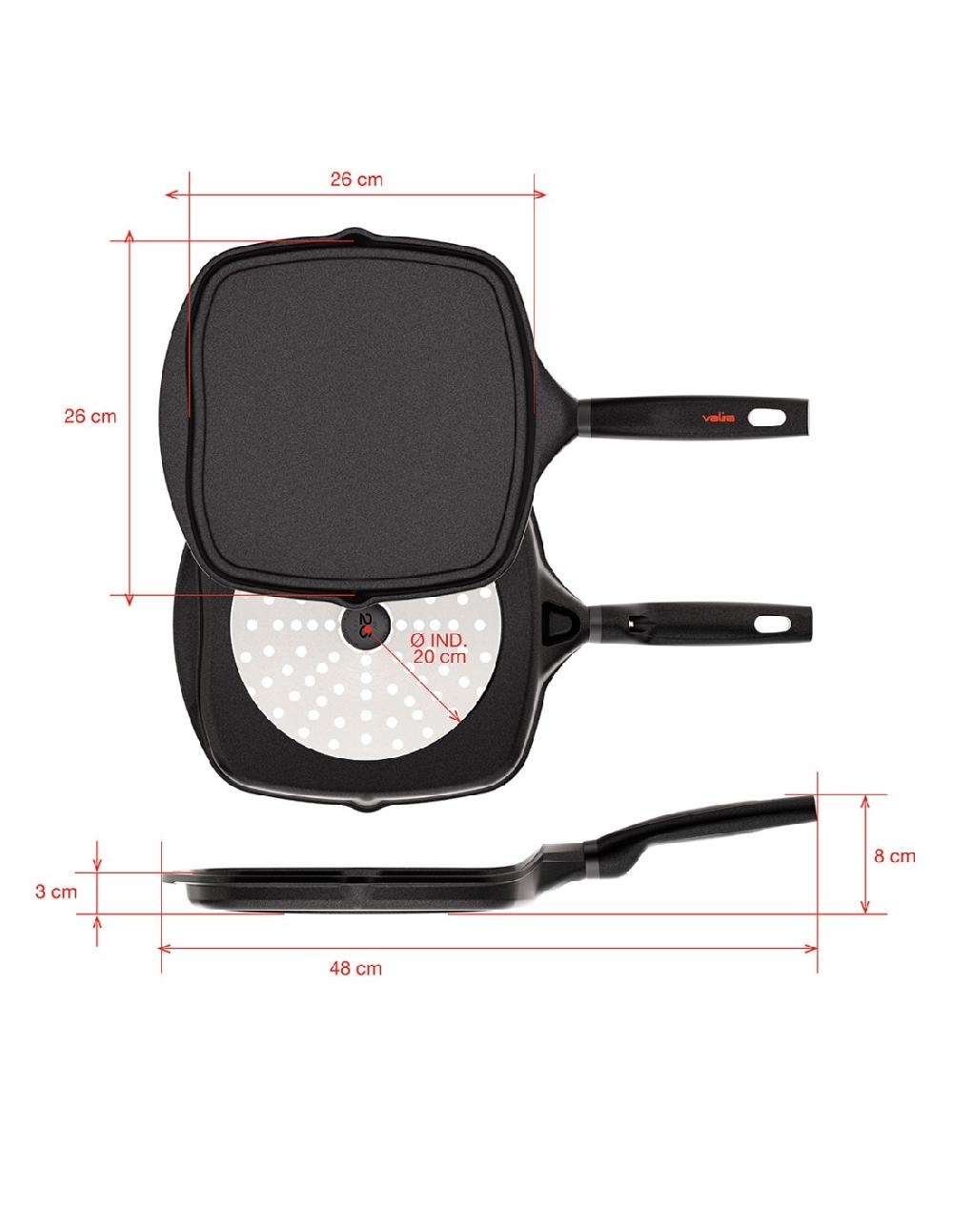 valira GRILL ORIGEN INDUCCIÓN 26x26 cm ÚLTIMAS EDICIONES