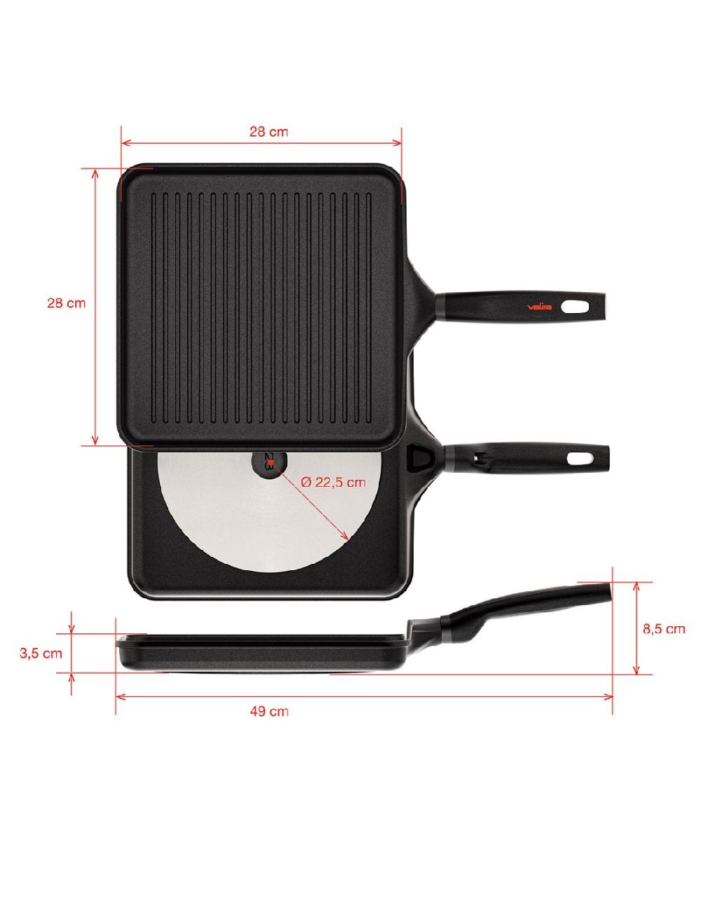 valira GRILL ORIGEN GAS-VITRO 28x28 cm Promoción por tiempo limitado
