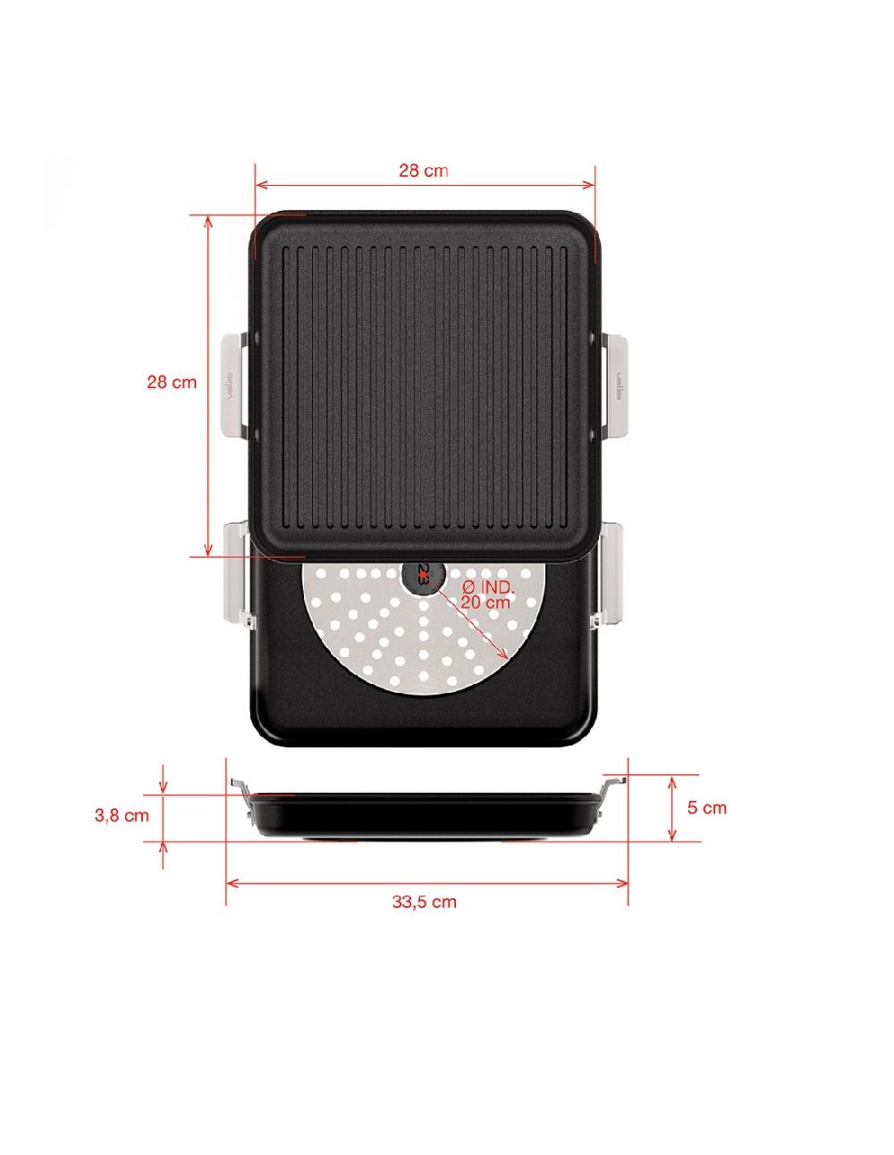 valira GRILL AIRE INDUCCIÓN 28x28 cm Oferta especial de fábrica