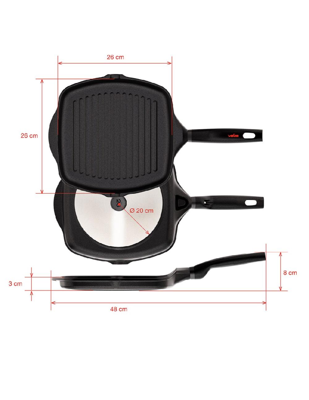 valira GRILL ORIGEN GAS-VITRO 26x26 cm Grandes descuentos