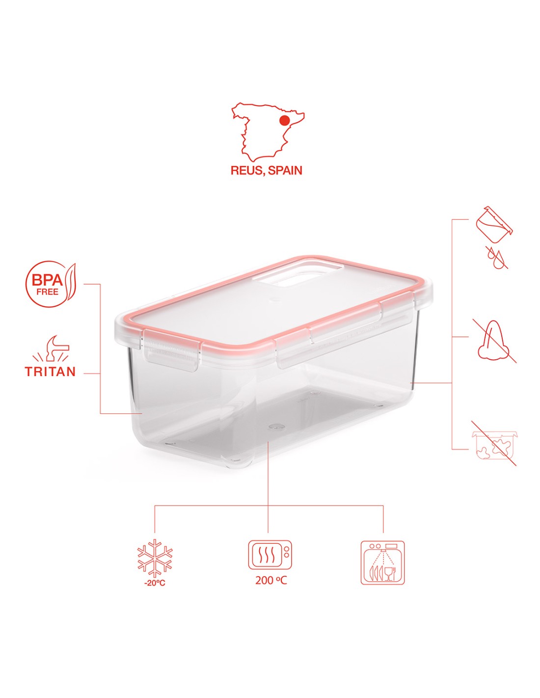 valira CONTENEDOR HERMÉTICO TRANSPARENTE 1 L Mejor oferta