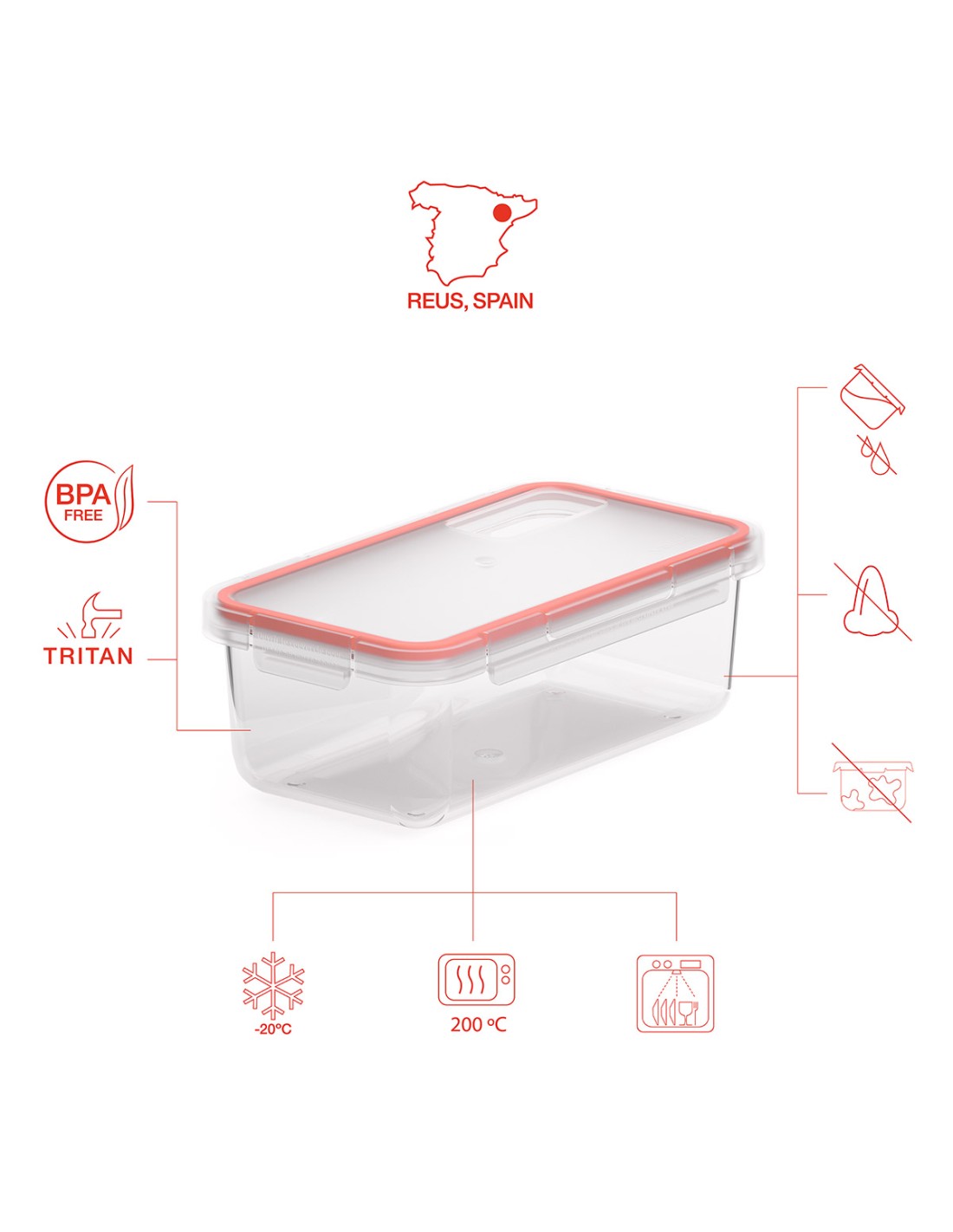 valira CONTENEDOR HERMÉTICO TRANSPARENTE 0 75 L Rebajas online