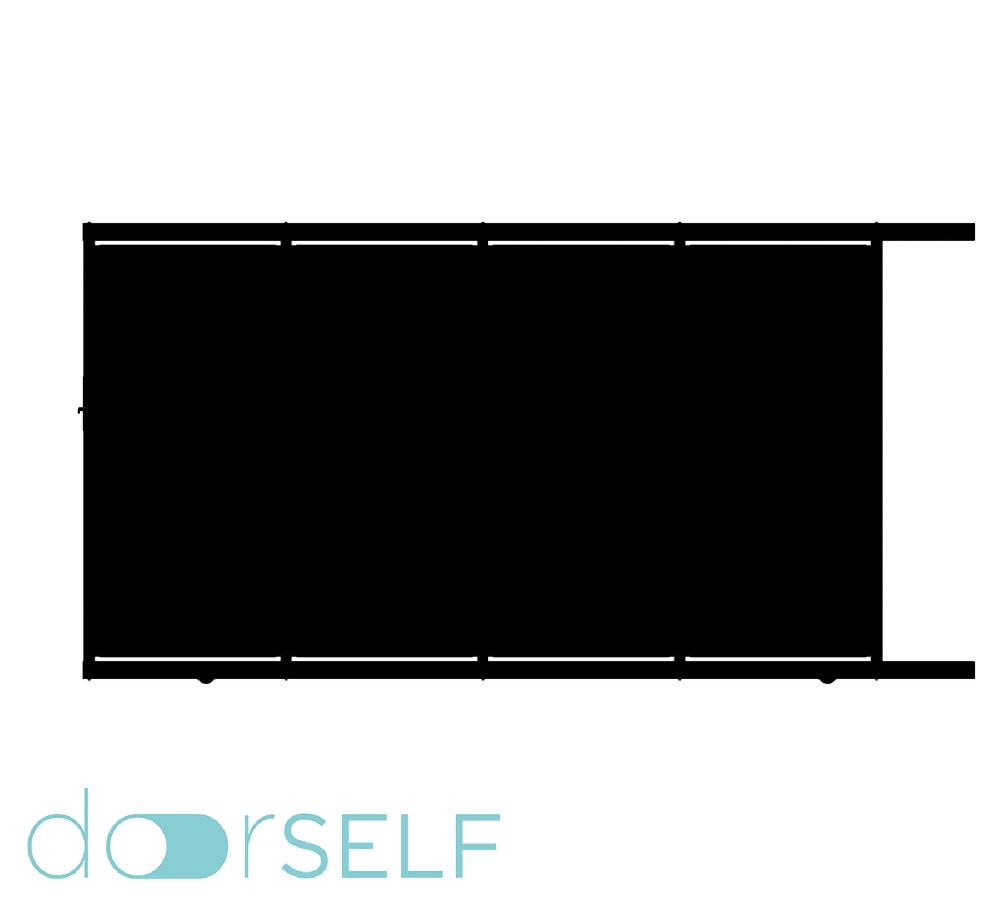 Puerta corredera DOORSELF Blind de acero negra 400x200 cm
