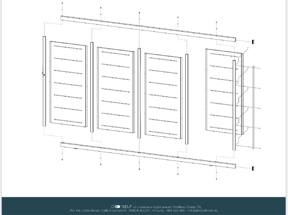 Puerta corredera DOORSELF Blind de acero negra 400x200 cm Promoción trimestral