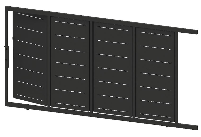Puerta corredera+peatonal DOORSELF Lines óxido 400x200 cm