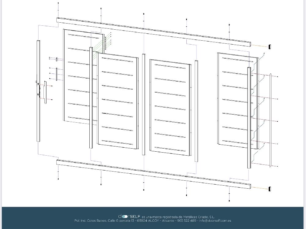 Puerta corredera+peatonal DOORSELF Blind óxido 400x200 cm Superdescuento