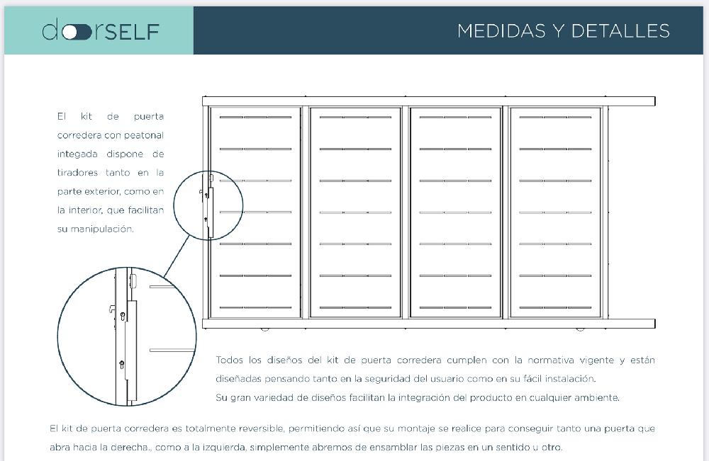 Puerta corredera+peatonal DOORSELF Blind óxido 400x200 cm Superdescuento