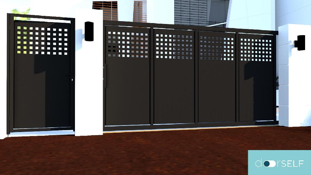 Puerta Corredera DOORSELF Square 400x200 cm óxido Envío internacional gratuito