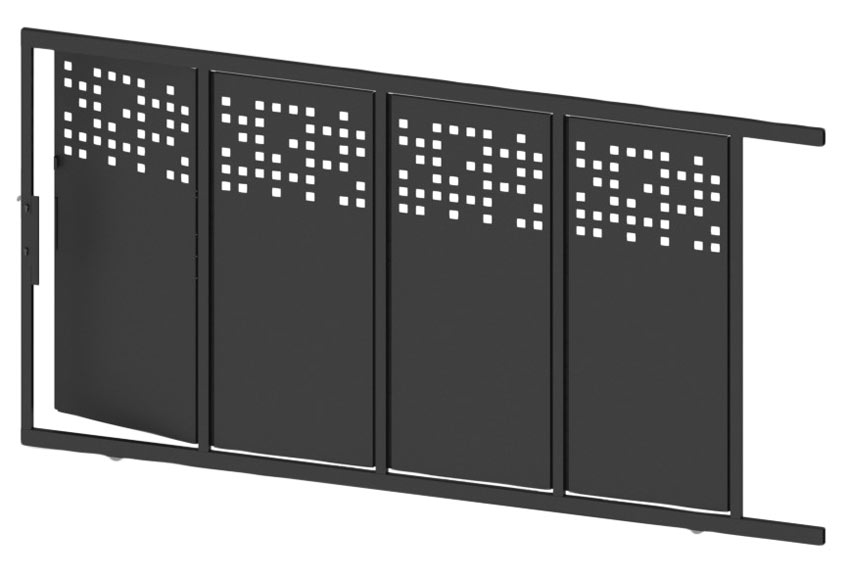 Puerta corredera+peatonal DOORSELF Tetris Up negra 400x200 cm