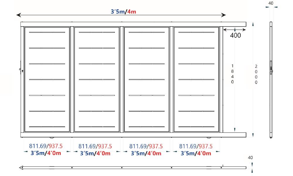 Puerta corredera DOORSELF de acero marrón 400x200 cm Limitado a 3 días