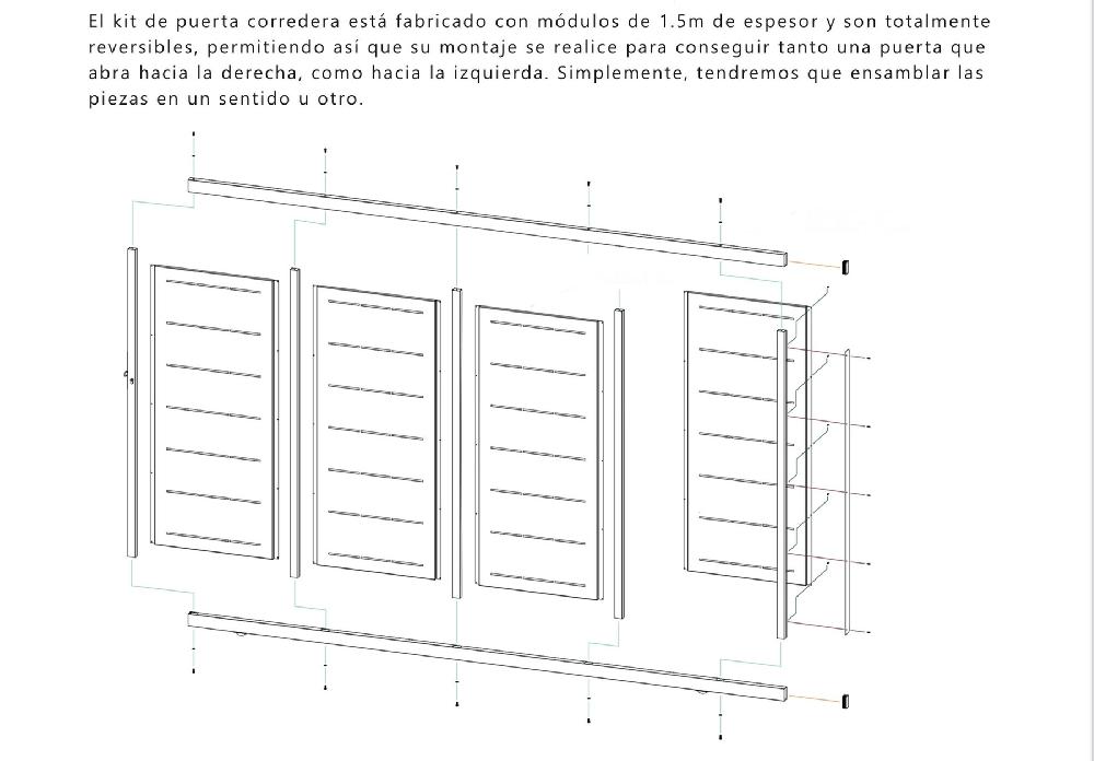 Puerta corredera DOORSELF de acero marrón 400x200 cm Limitado a 3 días