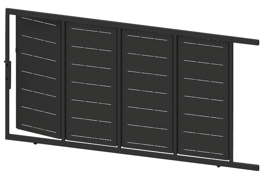 Puerta corredera+peatonal DOORSELF Lines negra 400x200 cm